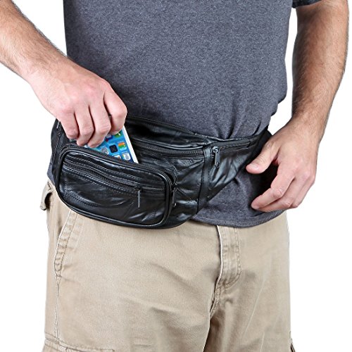 Home-X Genuine Leather Lambskin Waist Bag, Fanny Pack - Image 4