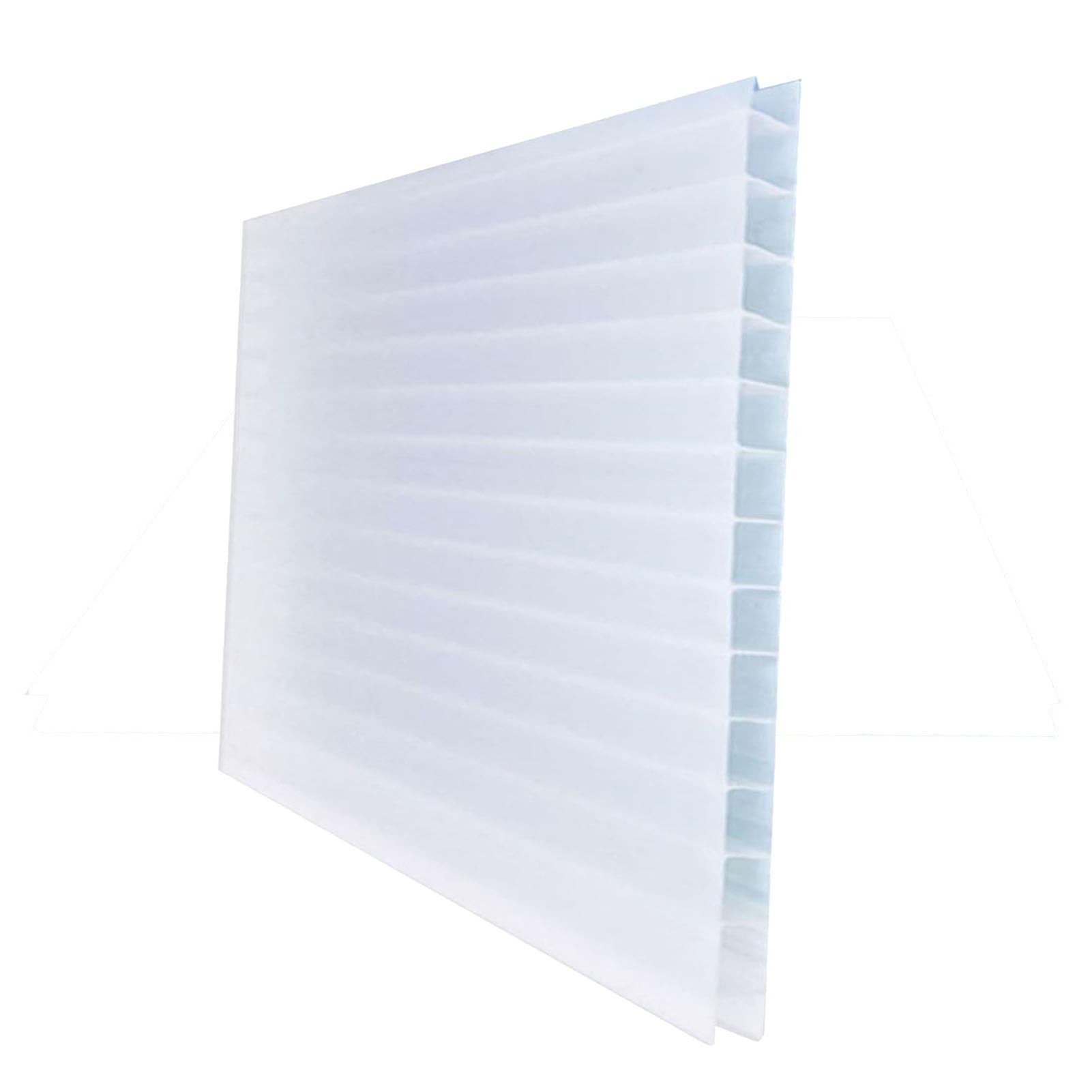 Lastre in Policarbonato A Doppia Parete da 24 Pezzi, Pannelli Trasparenti for Coperture Resistenti alle Intemperie, for Fai Te, Serre, Capannoni E Applicazioni Esterne(White,100X50cm-4mm)