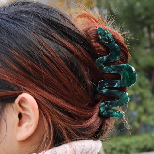Personalised Acetate Big Green Snake Hair Claw Clip for Women Girls Gift 1 Piece