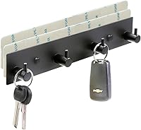 Vista 1 de Ganchos para llaves de pared, soporte autoadhesivo para llaves de pared con 2 cintas autoadhesivas, soporte para llaves sin daños para pared con 4