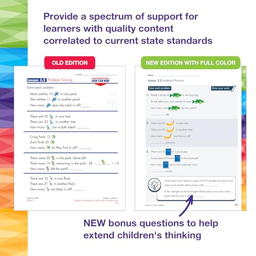 Image of Spectrum 2nd Grade Math Workbook, Mathematics Activity Book for Kids Ages 7-8, Addition, Subtraction, Fractions, Telling Time, and More, Classroom or Homeschool Curriculum