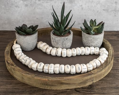 The Bead Chest Carved White Bone Beads - Full Strand of Fair Trade Artisanal African Beads (Tribal)3