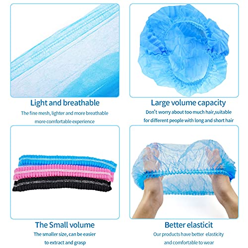 Disposable Hair Net,21”Bouffant Caps Hair Head Cover Nets,Bouffant Hair Nets,Protective Caps Elastic Dust Cap(100 Pack-Black) #TOP3