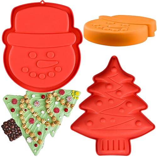 HGSHUO Moules en Silicone Noël Moulle Silicone Sapin de Noël Moules à Gâteaux Pere Noel Moule à Chocolat Noël Moule de Cuisson Moules à Pâtisserie Savon Noël 2 Pièces