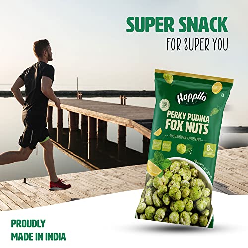 Image of Happilo Premium Super Snack Makhana Perky Pudina 25g, Roasted Foxnut Healthy Snack Low Calorie Gluten Free and Vegan