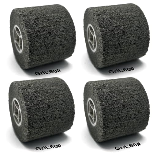Image of 4 Pcs 60 Grit Stripping Drum 4.7 inch x 4 inch | Abrasive Drawing Polishing Wheel, Surface Conditioning Tool Drum, For Metal Rust Paint and Coating Removal