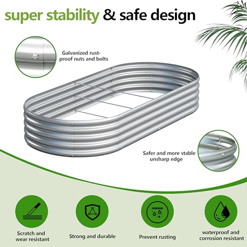 Image of 2PCS 6x3x1ft Galvanized Metal Raised Garden Bed Kit,Outdoor Planter Box Vegetables,Flowers,Herbs Durable Rust-Resistant Patio Gardening Beds