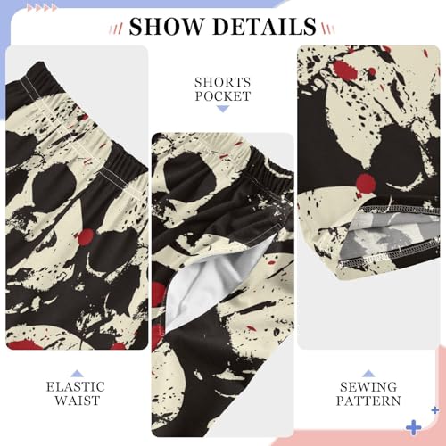 ZZKKO Sinister Skull Blood Drips Boys Pants for Kids Jogger Pants with Pockets S-XL4