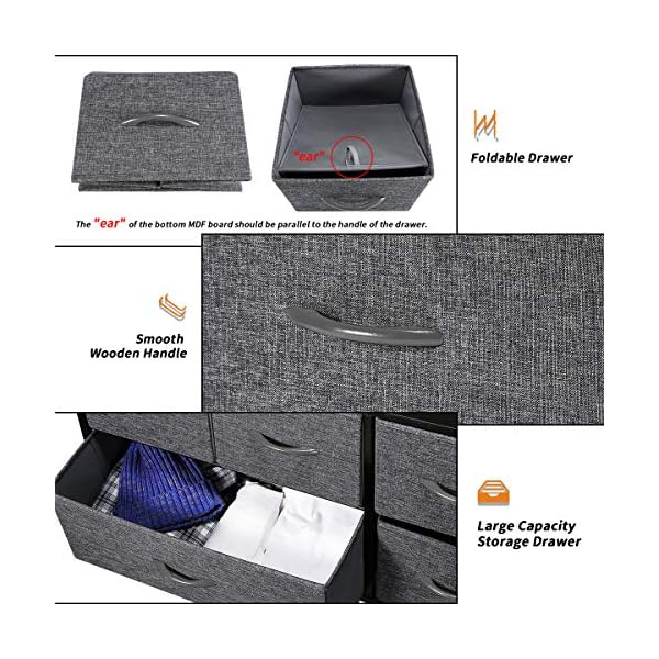 Kamiler 7 Drawer Dresser,3Tier Storage Organizer,Chest of Drawers for