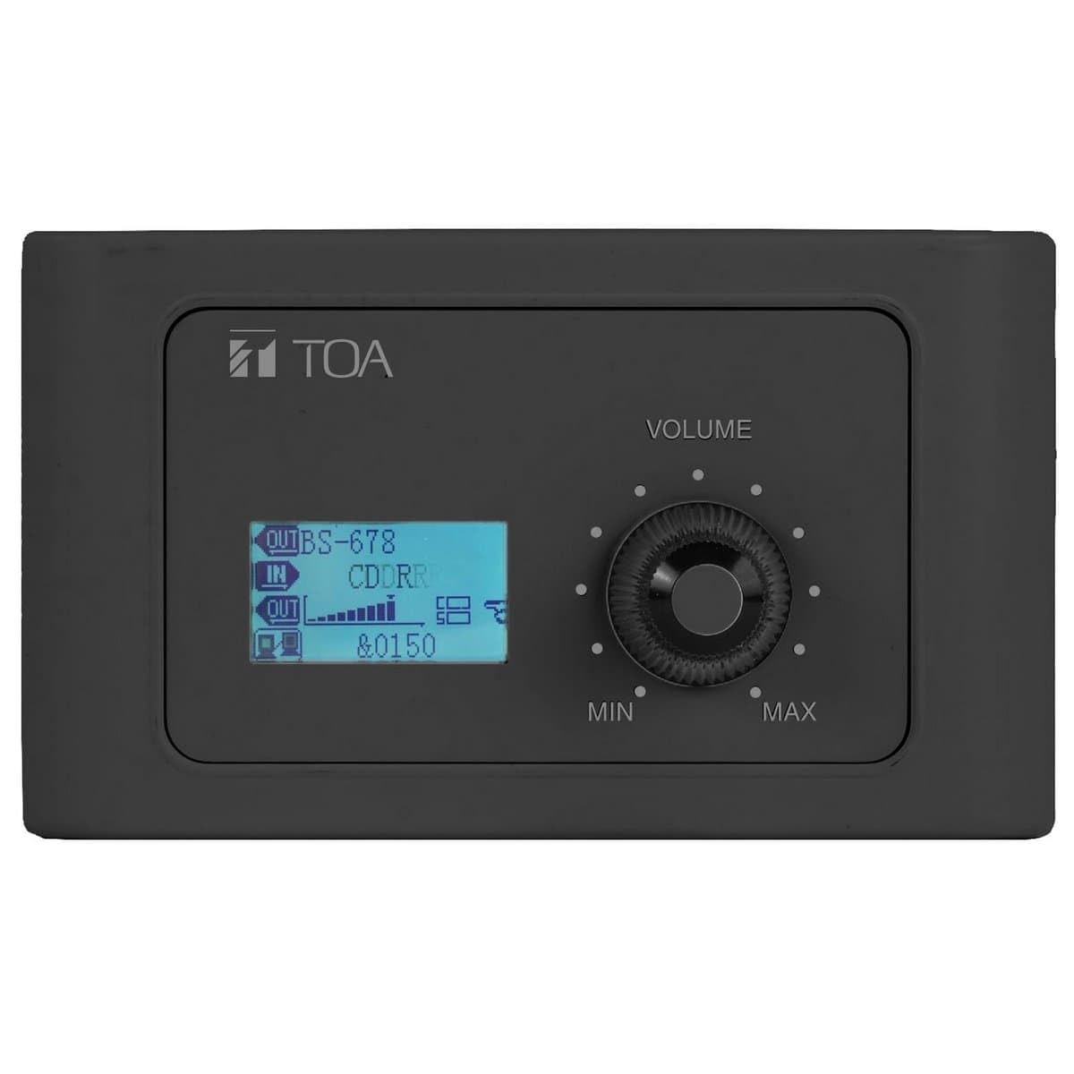 TOA Electronics M-802RCB-AM Remote Audio Control Panel with Audio Out, Black; Volume/routing Control Knob; Designed for Exclusive use with the M-8080D Digital Matrix Mixer