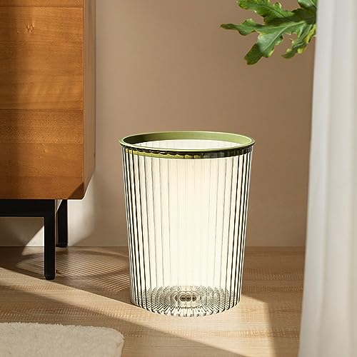 Caneca de basura transparente rectangular 10 litros verde miniatura 3