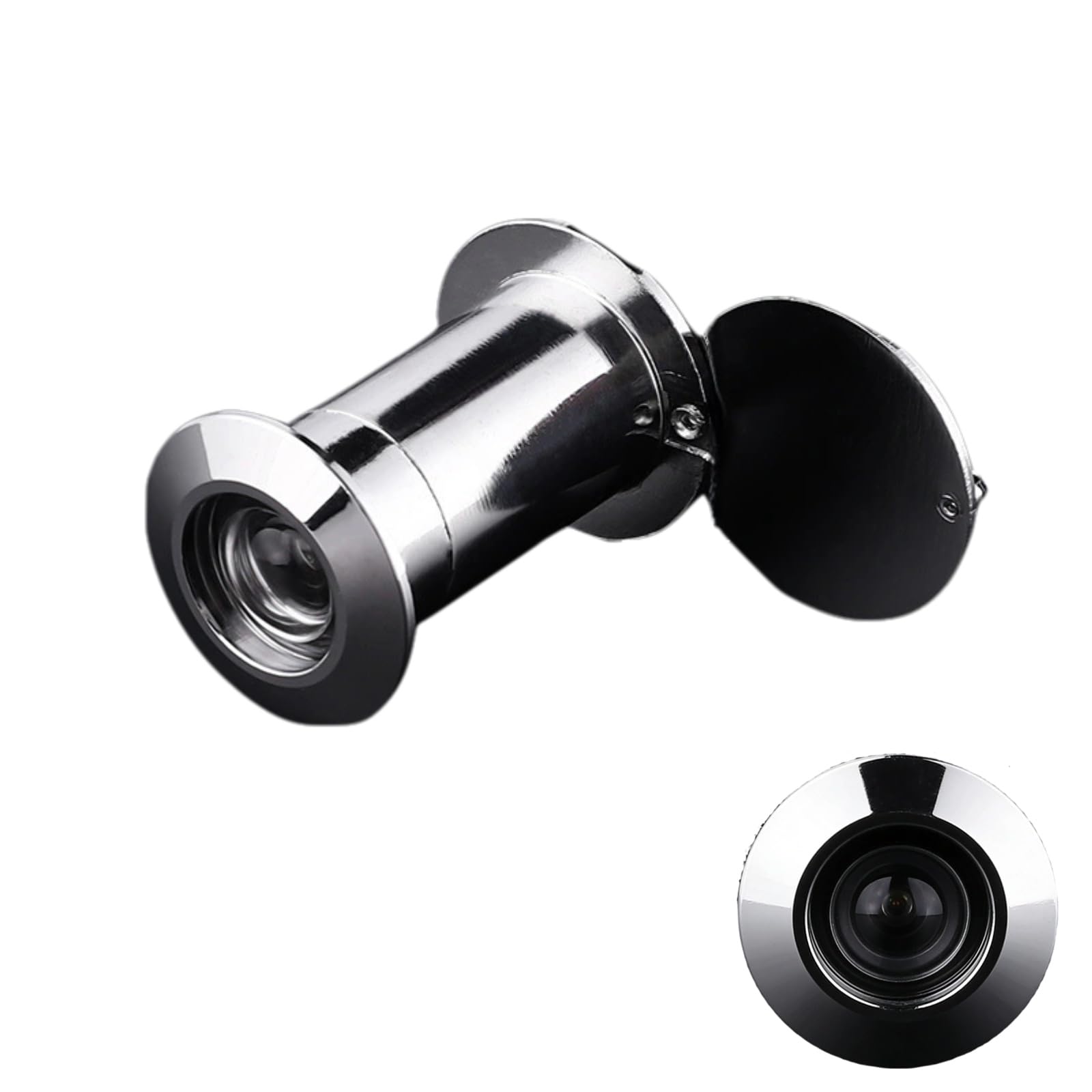 FUGYTVEN Door Viewer Peephole, 200° Wide Angle Front Door Peephole with HD Glass Lens, Chrome Spy Hole Multi Style Door Spy Hole, Universal Door Eye Hole for 16-21mm Door Hole & 40-60mm Door Thickness