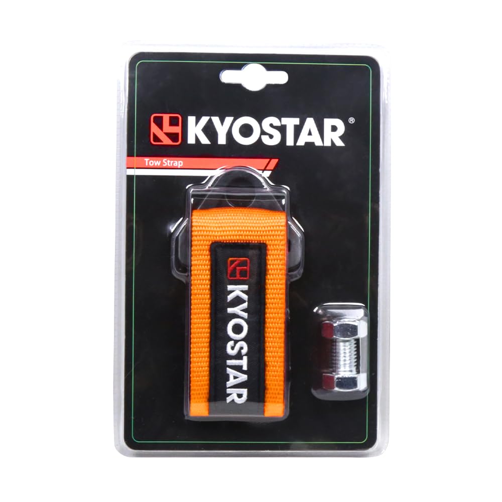 Kyostar Uniwersalny pas holowniczy do haków holowniczych przedniego lub tylnego zderzaka, paski holownicze o wysokiej wytrzymałości, wersja ulepszona (pomarańczowy)