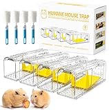 CLDFDC 4Pcs Piège a Souris Vivant pour Intérieur et Extérieur   Attrape Souris Intelligent, Facile à Utiliser, Facile à Nettoyer, Réutilisable, Libération sans Contact