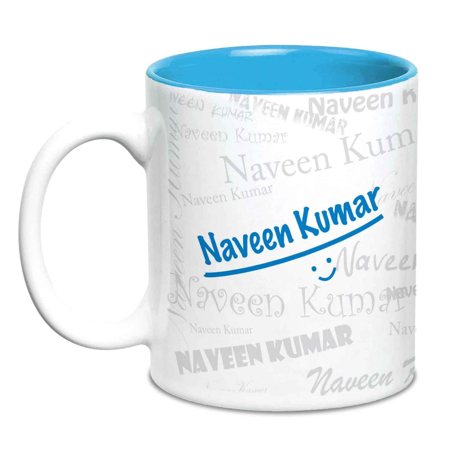 Hot Muggs Me Graffiti Mug - Naveen Kumar Personalised Name Ceramic, 315ml, 1 Unit