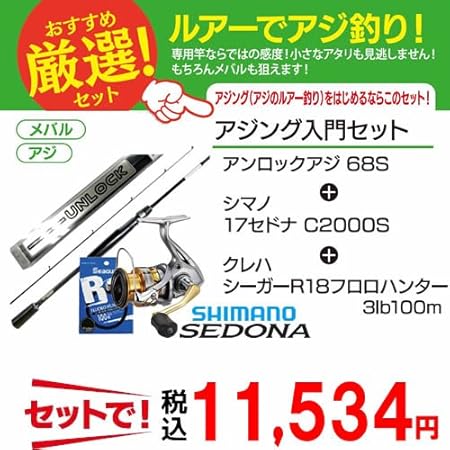 Amazon アンロック アジ ワンランク上のアジング入門 3点セット お買得品 ロッド リールセット