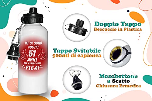 Borraccia Compleanno Donna 51 Anni - Compleanno 51...