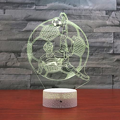 Lámpara de noche 3D fútbol para niños con mando y LED miniatura 3