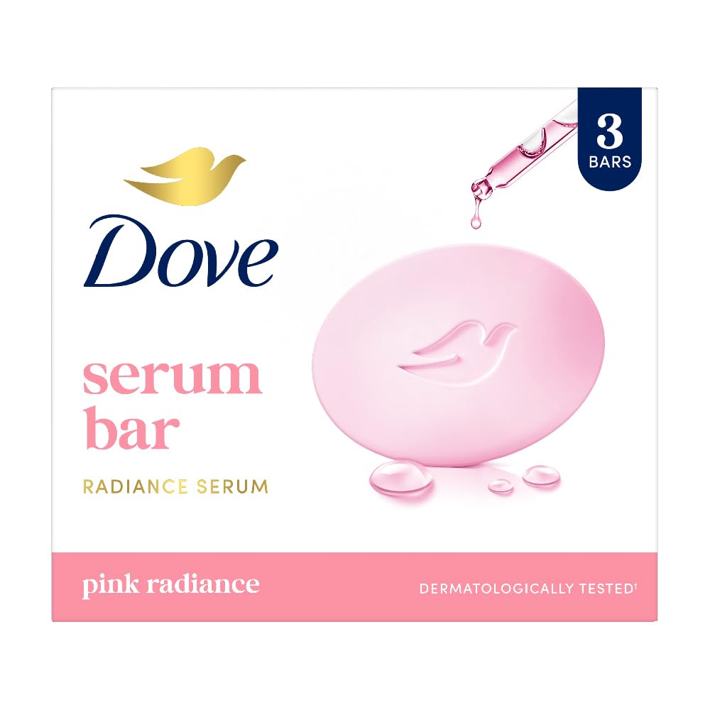 Dove Pink Beauty Bar for Even Toned Nourished Skin with Plant Based Cleansers and pH balanced formula in pack of 3, 125g each.