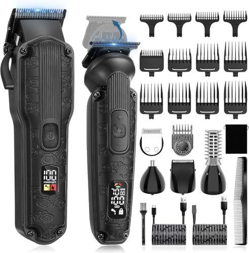 Scttomon Professionnel Hommes Coupe De Cheveux Coupe De Barbe Tondeuse Pour Hommes Tondeuse à Barbe Tondeuse à Cheveux Rasoir Sans Fil Coupe De Cheveux Set...