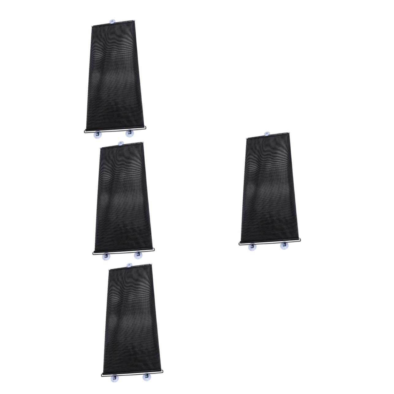 POPETPOP 4 Set Oscurante Auto Pieghevole con Ventosa Parasole Parabrezza PVC Resistente AI Graffi Isolante per Protezione Finestrino Facile da Riporre e Usare Nero