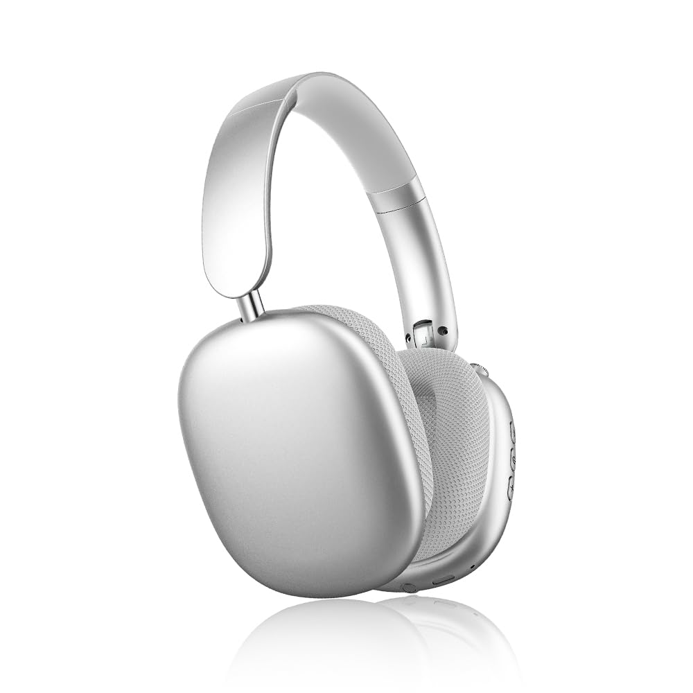 Bluetooth 6.1 Kopfhörer Wireless mit Kabel – Faltbares Design, Verstellbarer Kopfbügel, Hi-Fi-Audio, Geräuschunterdrückung, 20 Std. Standby – Kompatibel mit Smartphone, PC, Tablet.(Silber)