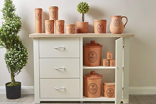 Premier Housewares Porto Biscuit Canister-Natural Terracotta, Ceramic, Orange, 17 x 17 x 16 cm