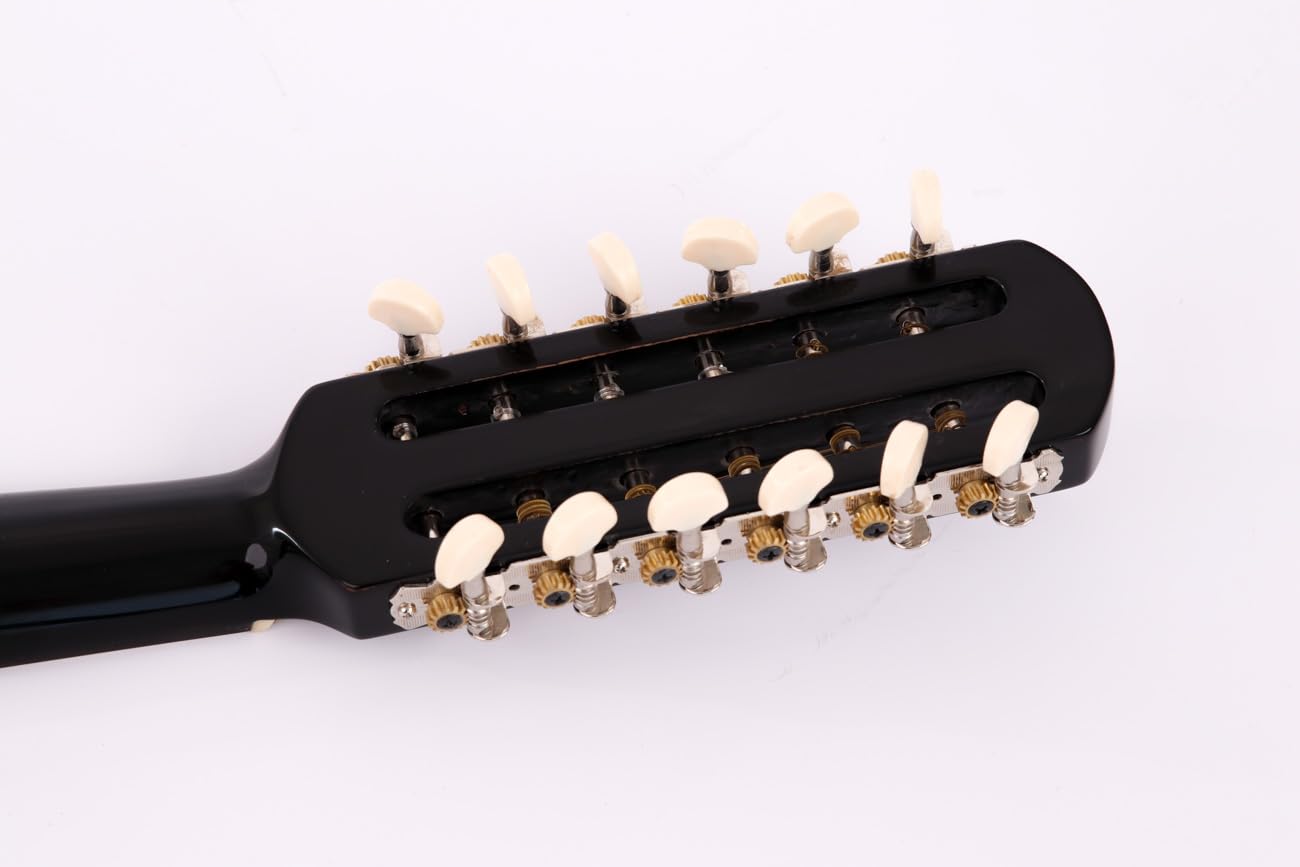 Professional Electric Oud with 3-Band Equalizer, Luthier-Made Black Electro Oud Guitar Pegs With free Picks & case - Image 4