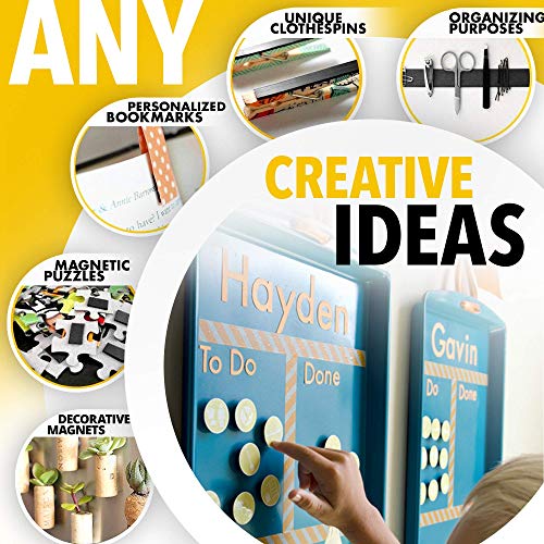 Flexible Magnetic Tape - 1 Inch X 10 Feet Magnetic Strip With Strong Self Adhesive - Ideal Magnetic Roll For Craft And Diy Projects - Sticky Magnets For Fridge And Dry Erase Board #TOP5