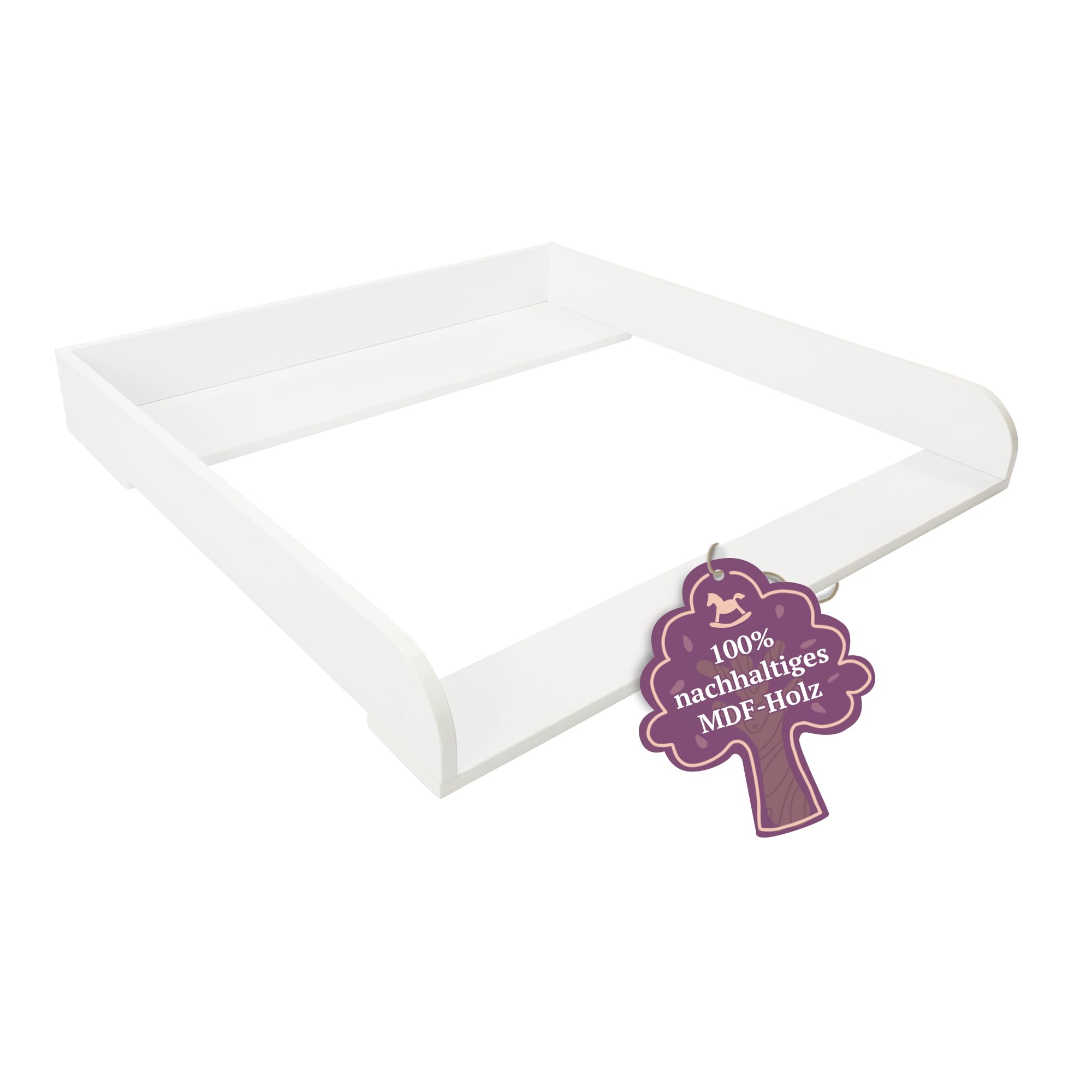 Puckdaddy Fridolin | Wickelaufsatz kompatibel mit IKEA Brimnes Kommoden (Tiefe: 46cm) u.Ä. | 78x70x10 cm | Wickelauflage aus MDF-Holz | Premium Wickelaufsatz inkl. Montagematerial zur Wandmontage