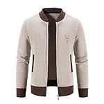 Mylldey Mens Casual Full Zip Cardigan Sweaters Cable Knit Jacket Sweater Men, US Size
