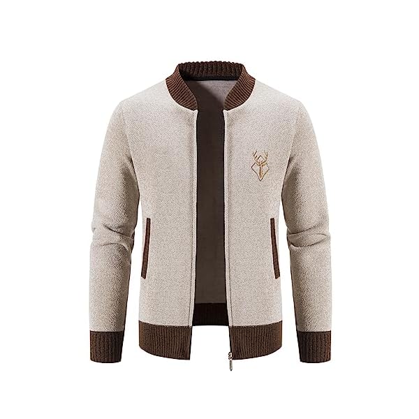 Mylldey Mens Casual Full Zip Cardigan Sweaters Cable Knit Jacket Sweater Men, US Size