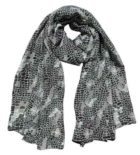 Lina & Lily Alligator Crocodile Skin Print Women's Scarf Shawl Wrap Lightweight2