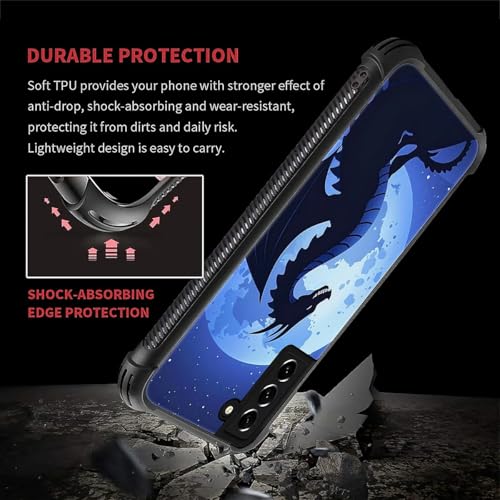 Coque Samsung S21 Plus idée cadeau originale motif dragon lune - 4