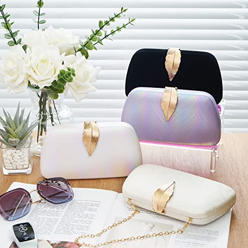 Weimzc Women Clutch Bag Evening Bag,Leaf Snap Closure Evening Handbag,Lady Party Wedding Small Clutch Purse(Purple Gradient) #TOP4