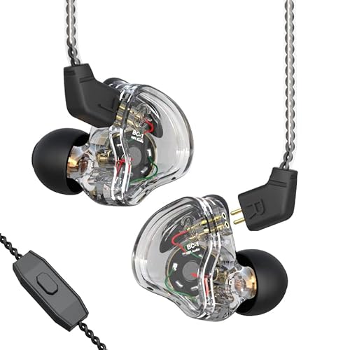 Auriculares In Ear Gaming Iem De Ccz Melody In-Ear-Monitor, De Graves Profundos Deep Bass Hifi Con Cable Desmontable De 2 Pines 4n Ofc Para Audiófilo Mp3 Mp4 Pc Transparente Negro, Con Micrófono Auriculares In Ear Gaming Iem De Ccz Melody In-Ear-Monitor, De Graves Profundos Deep Bass Hifi Con Cable Desmontable De 2 Pines 4n Ofc Para Audiófilo Mp3 Mp4 Pc Transparente Negro, Con Micrófono