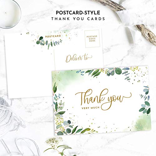 Printperie 25 Greenery Baby Shower Invitation Set With Envelopes - Gender Neutral Blank Fill-In Invites For Boy Or Girl - Includes Books For Baby, Diaper Raffle, And Thank You Cards #TOP3