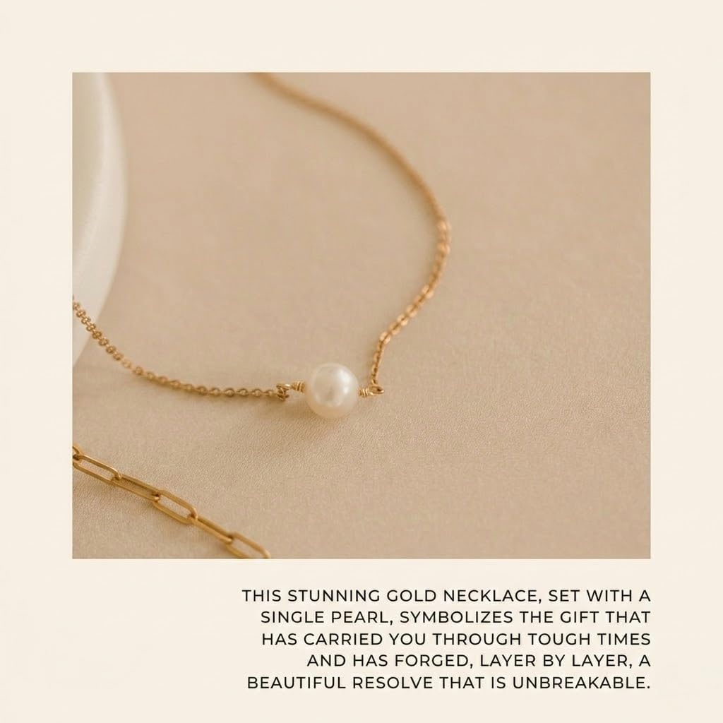 Made By Mary Pearl Choker Necklace – Freshwater Pearl Jewelry | Gold Vermeil Dainty Choker | Minimalist Layering Pearl Chain | Handmade Gift for Women | Modern Classic Style | 14 in