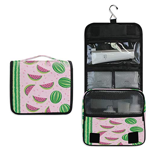 Preisvergleich Produktbild lustige Sommer-Wassermelonen-Kulturtasche zum Aufhängen, Kulturbeutel, Reise-Kulturbeutel, Kosmetik, Make-up-Zubehör, Organizer, Beauty-Tasche für Frauen, Mädchen, Kinder, wasserdicht