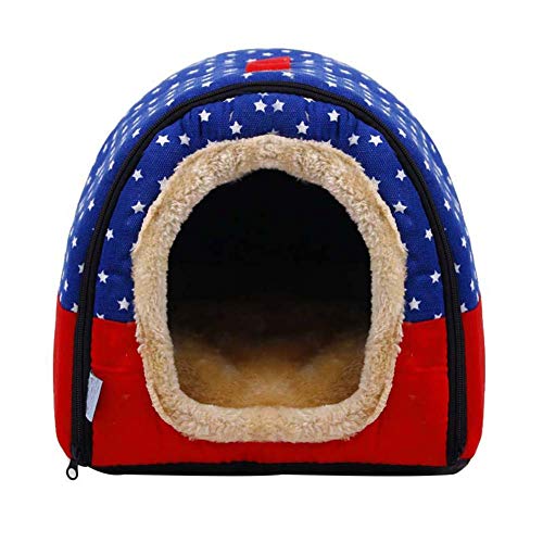 JIEHED Pet Tent Cave Bed Soft Warm House Winter Dog Kitten Sleeping Bag Pad Cushion Cuddler Burrow House Hole Igloo Nest Cozy Triangle Bed for Cat Puppy