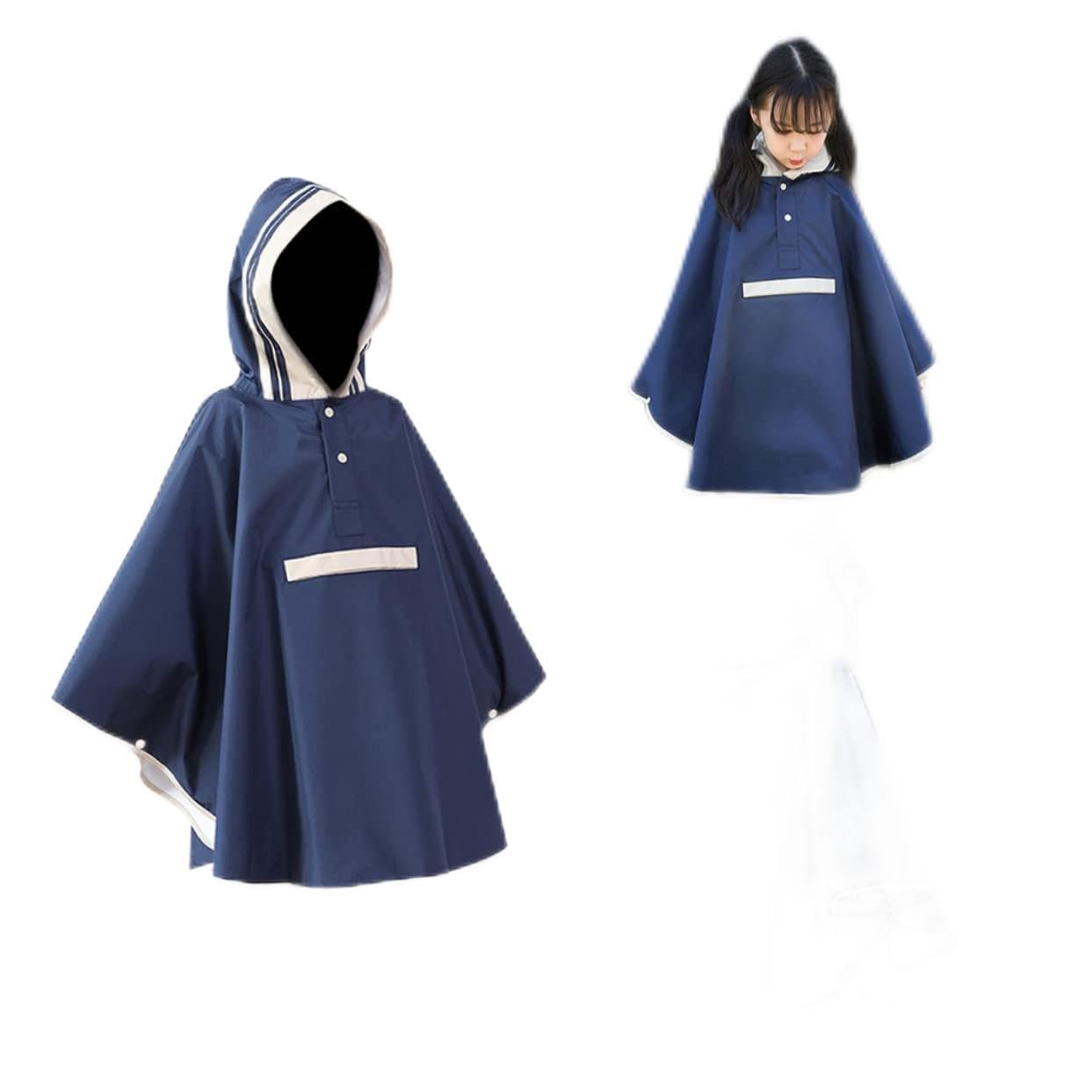 Poncho Per Ragazzo Mantellina Cappuccio Allungato Monopezzo Resistente Pioggia
