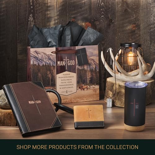 Image of Christian Art Gifts Large Gift Bag for Men with Tissue Paper, Man of God