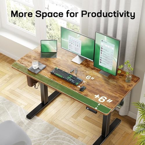 Image of Marsail 40x24 Electric Standing Desk - Adjustable Height Computer Desk with Memory Presets, Storage Bag & Cable Management for Home Office & Gaming Workstations