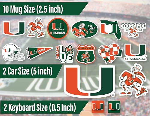 Image of UMiami Sticker Gift Pack for Car Water Bottle Phone (Miami Hurricanes)