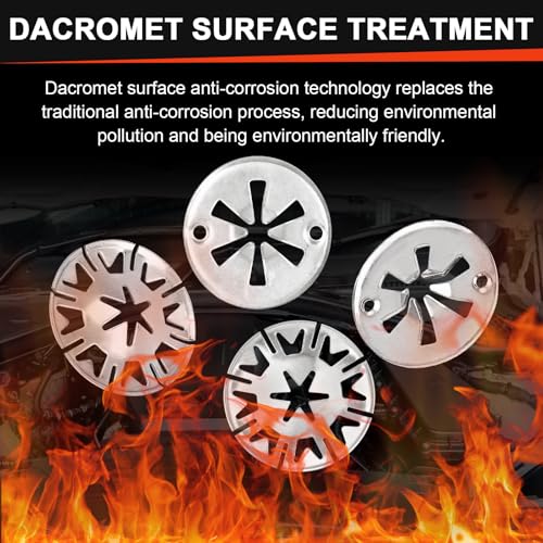 80 Stück Klemmscheiben Hitzeschutzblech, 30mm Sicherungsscheiben Haube, Metall Star Befestigung Hitzeblech, zur Befestigung von Clips Hitzeschildern unter der Haube für VW, Verschiedene Autos