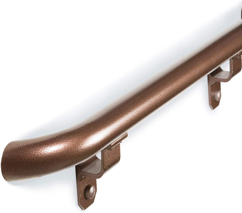 1.9 in. Round x 12 ft. Copper Vein Aluminum ADA Compliant Stair Handrail with Wall Returns