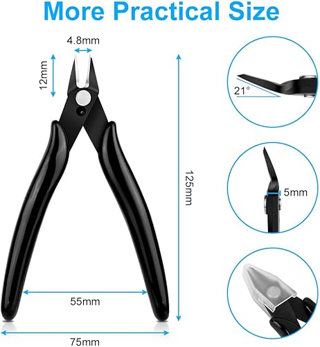 Vista 18 de Ainiv Juego de pinzas de precisión, 11 piezas de pinzas ESD antiestáticas con 1 cortador de alambre micro para modelado, reparación electrónica, 12
