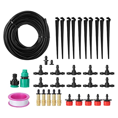 Nimomo Kit de riego Multiusos 10m Micro automático Kit de riego por Goteo Sistema de Boquilla de rociador de riego para Invernadero de jardín