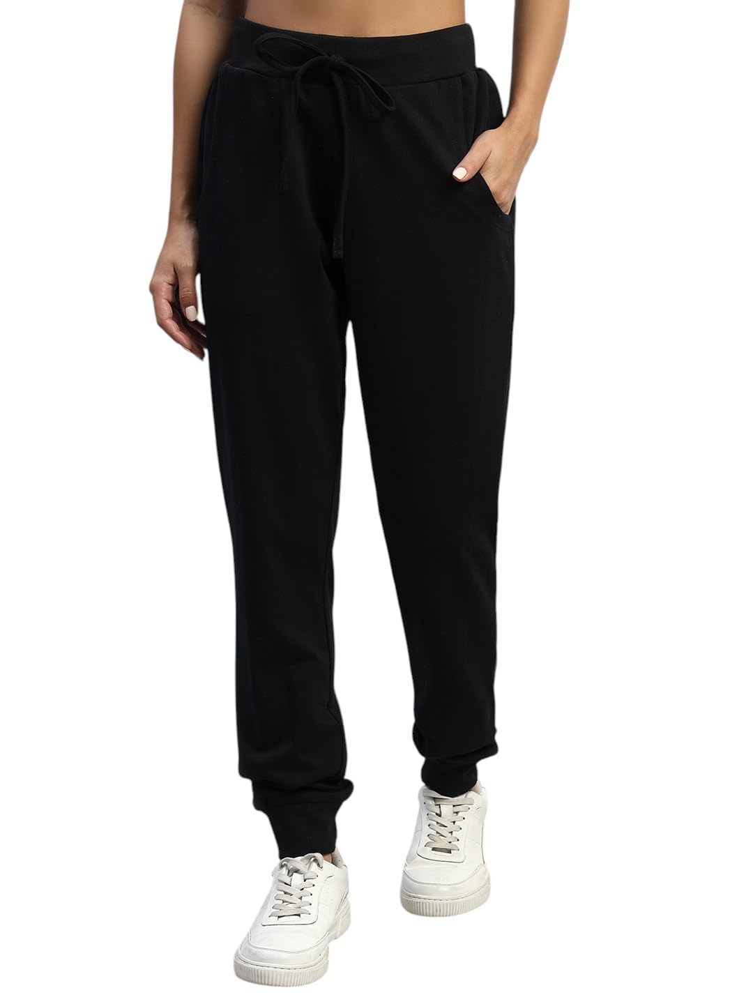 SNITCH Women's Cotton Blend Casual Joggers with Pockets in neutral