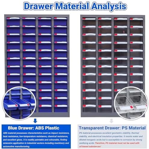 Stainless Steel Parts Cabinet, Drawer Bolt and Nut Organizer with Labels for Efficient Workshop Tool and Hardware Storage, Durable and Space-Saving Solution,10 Drawers Without Door image 4